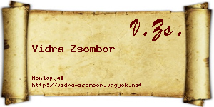 Vidra Zsombor névjegykártya